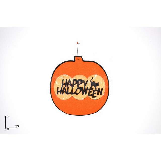 Decorazione appendino zucca happy halloween in feltro d.e. - Principale