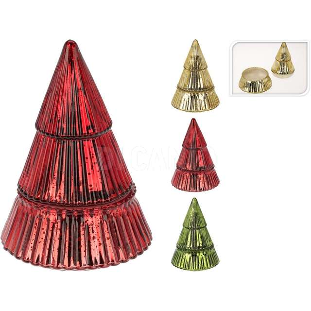 Candela vetro albero 17cm 3ass - Principale