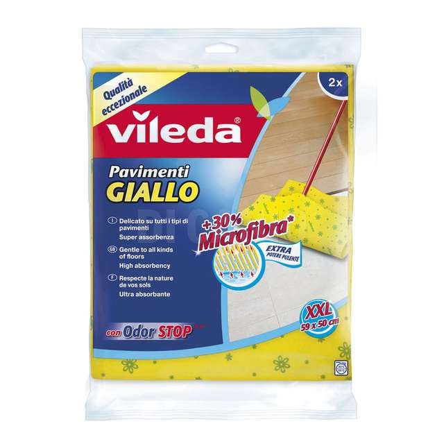 Panno pavimenti giallo 50x60 microforat o set 2 pz vileda - Principale