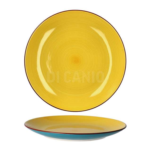Piatto ceramica piano linda giallo dm.27 - Principale