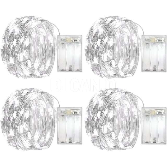 150 microled bianco freddo mt.7.5+0 30 a batteria x interno - Principale