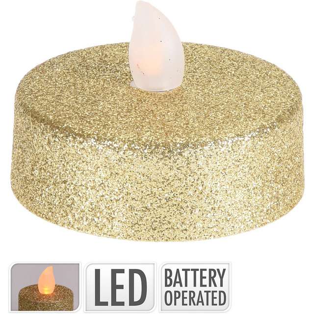 2 tealight xl led glitter oro - Principale