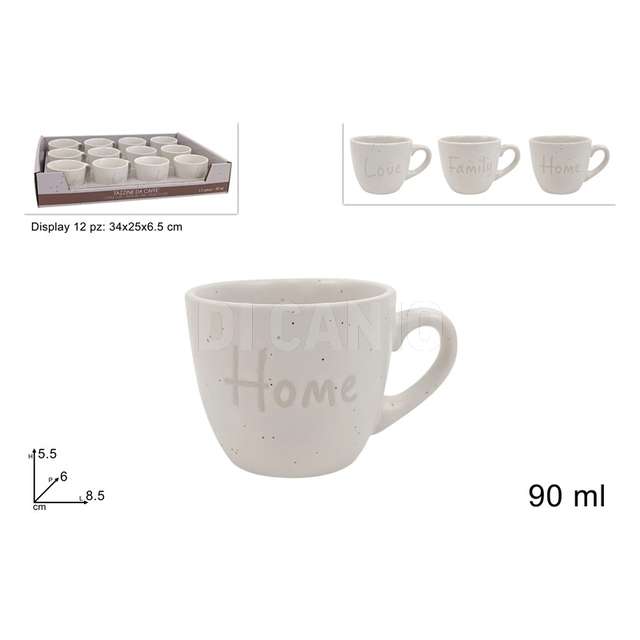 Tazzina ceramica 90 ml 3 assortite - Principale