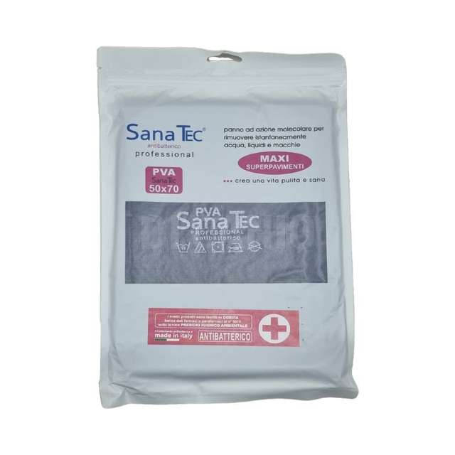 Panno antibatterico microfibra 50x70 blu sanatec - Principale