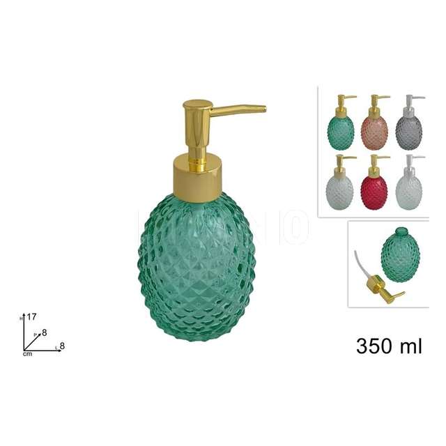 Dosa sapone vetro bombato 350 ml coloriassortiti - Principale