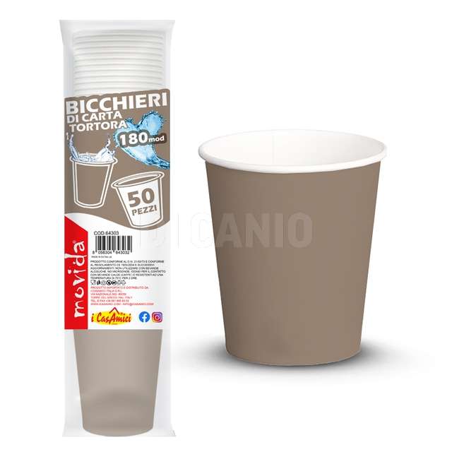 Conf 50 bicchiere acqua bio 180 cl tortora - Principale