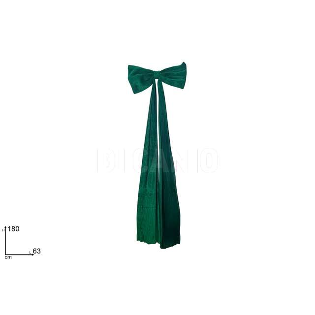 Fiocco natalizio 63 x 180 cm effetto velluto verde - Principale