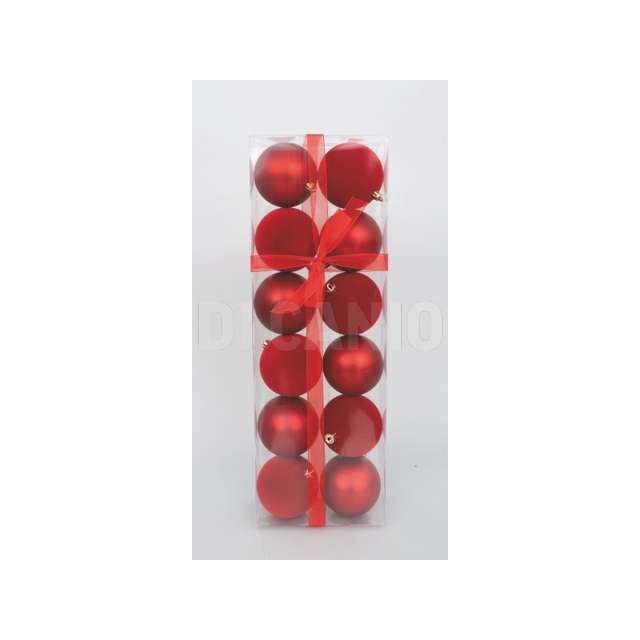 12 sfere pvc mm.80 rosse velluto/matte in sct pvc - Principale