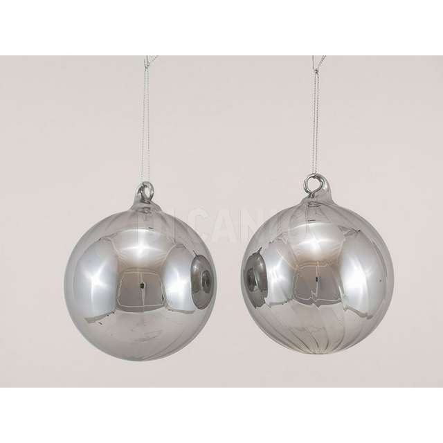 Palla vetro 100mm silver 2 ass. in disp. - Principale