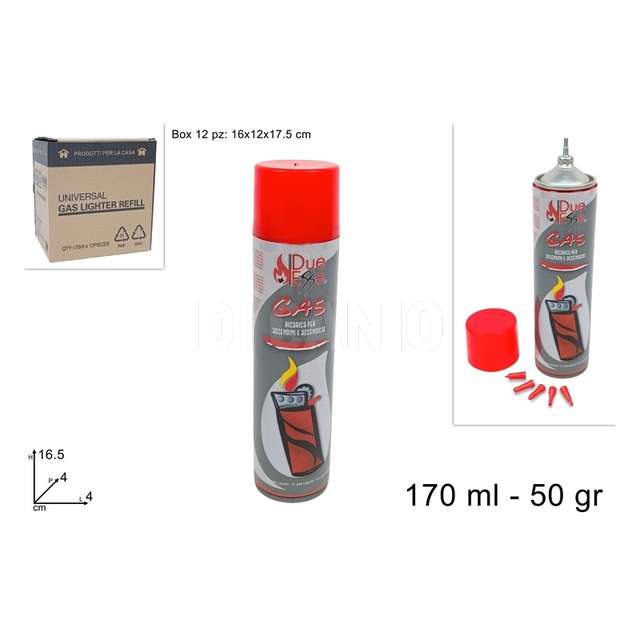 Bomboletta gas 170 ml 50 gr per accendini - Principale