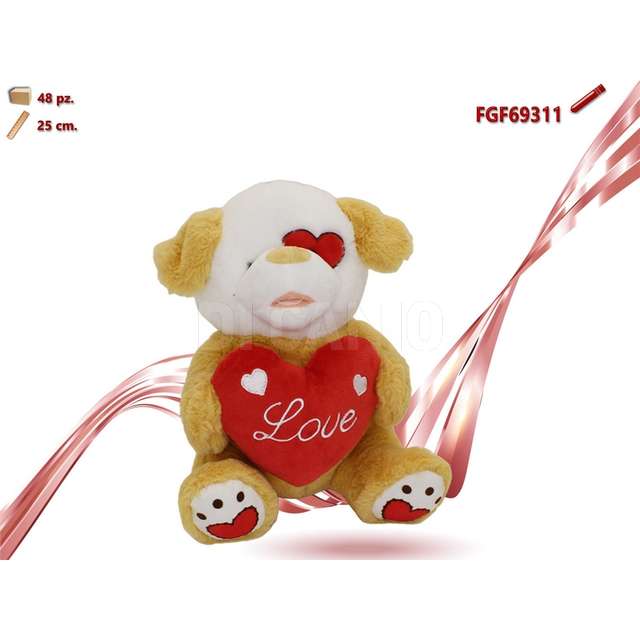 Cane peluche con cuore i love cm.25 - Principale