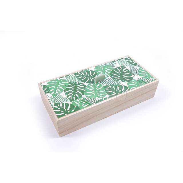 Cofanetto jungle in legno con manico in pelle cm 25x12xh.5,5 mercury 44934 - Principale
