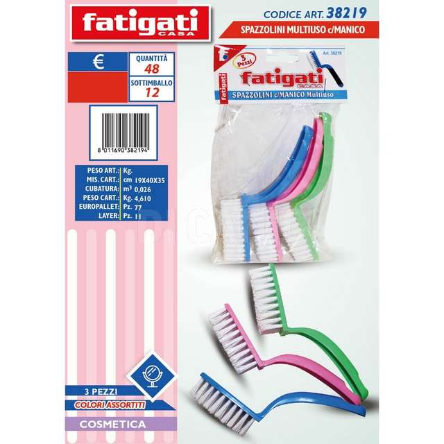 Spazzolini multiuso 3pz. c/manico - Principale