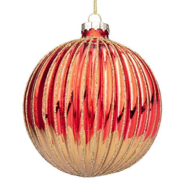 Sfera vetro modish rosso-oro diametro 100 - Principale