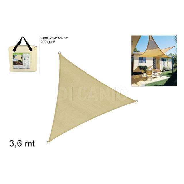 Telo ombreggiante triangolare 3.6x3.6x3.6 200gm2 ecru - Principale