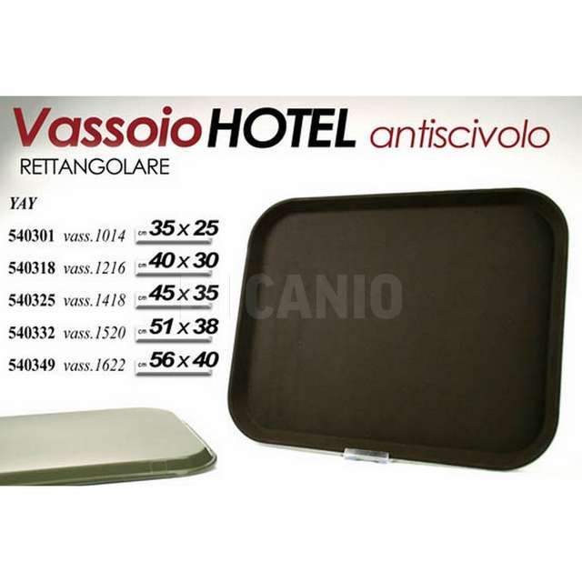 Vassoio hotel antiscivolo rettangolare38x51 - Principale