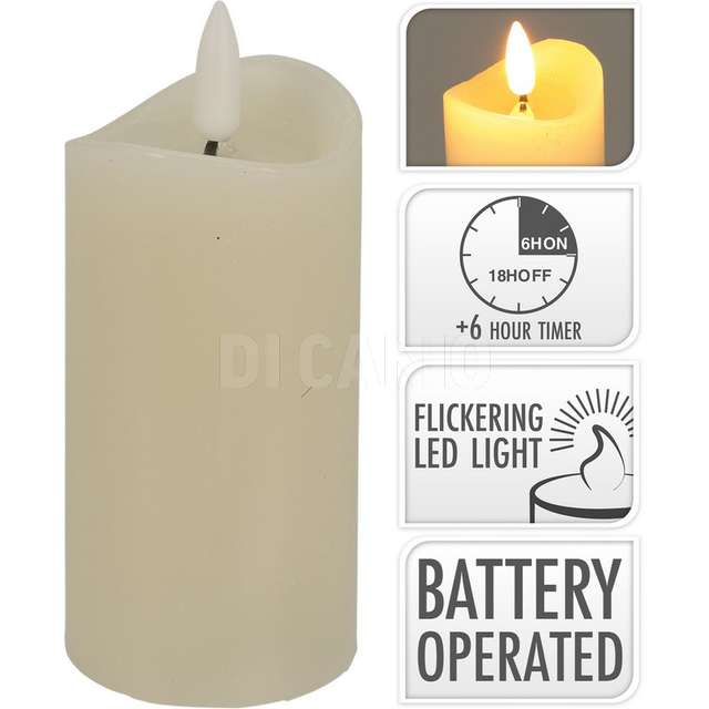 Candela avorio led 5x10cm - Principale
