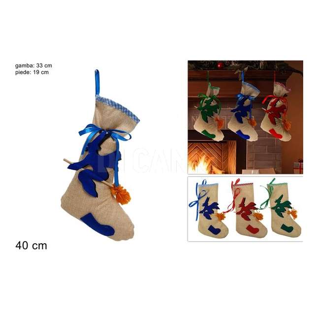 Calza befana su scopa 3 ass.. - Principale