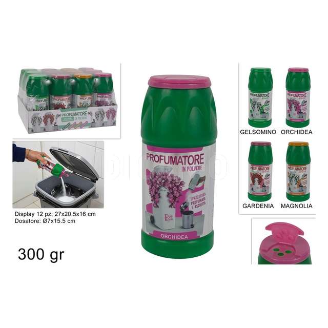 Profumatore in polvere 300 gr 4 fragranze per bidoni spazzature - Principale