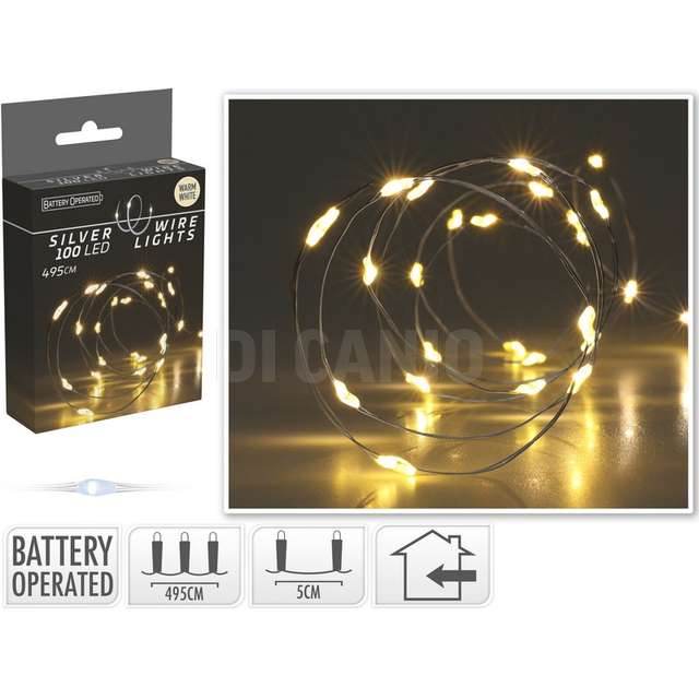Cavo arg 100led bco caldo batt - Principale