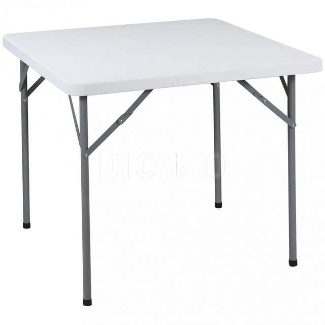 Tavolo catering 90x90x74h fisso struttura metallo pieghevole e piano abs bianco - Principale