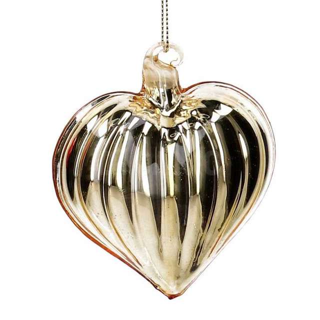 Cuore vetro oro cm. 8x8h3 - Principale