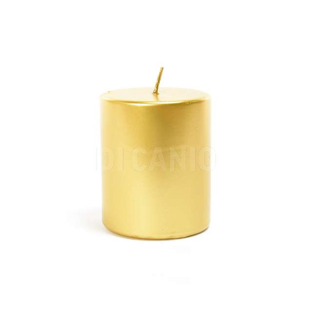 Candela pillar oro in cera d.8xh.10 cm - Principale