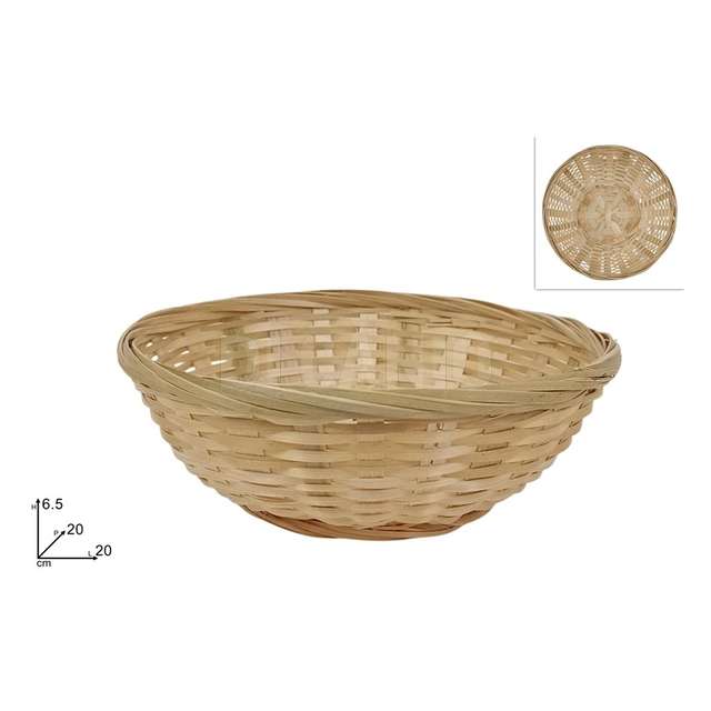 Cestino tondo cm.20x6.5 naturale - Principale