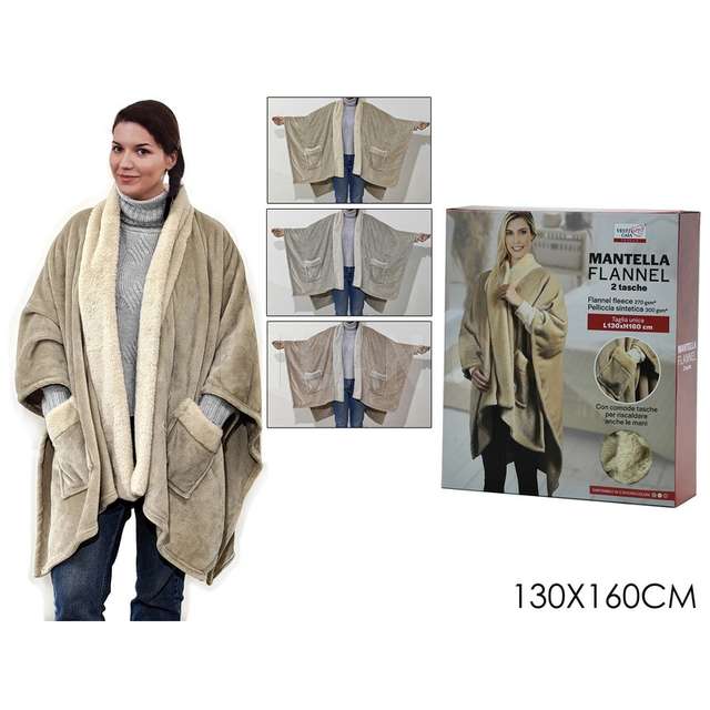 Matella flannella cm.130x160 3 assortita - Principale