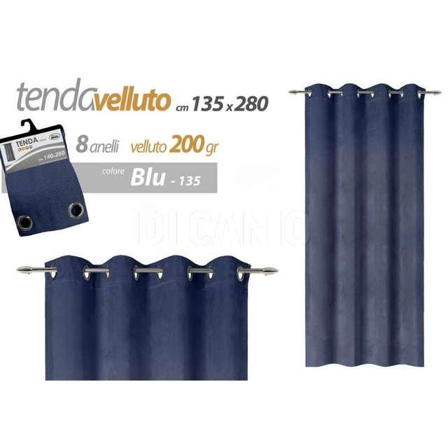 Tenda velluto. blu cm.135x280 - Principale