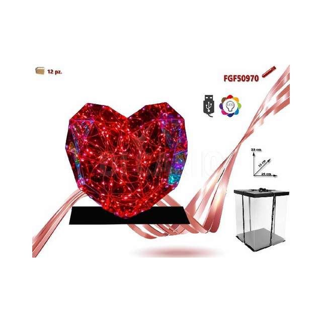 Cuore pvc con luce cm.25 - Principale