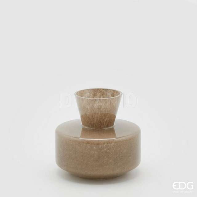 Vaso rotondo con collo h15 d16 hazelnut edg - Principale