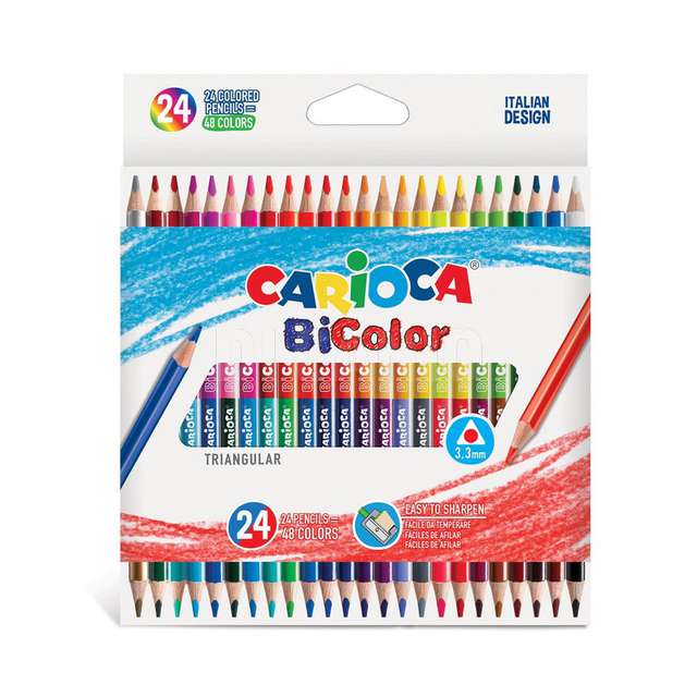 Colori bi-color triangolari 24 pz carioca - Principale