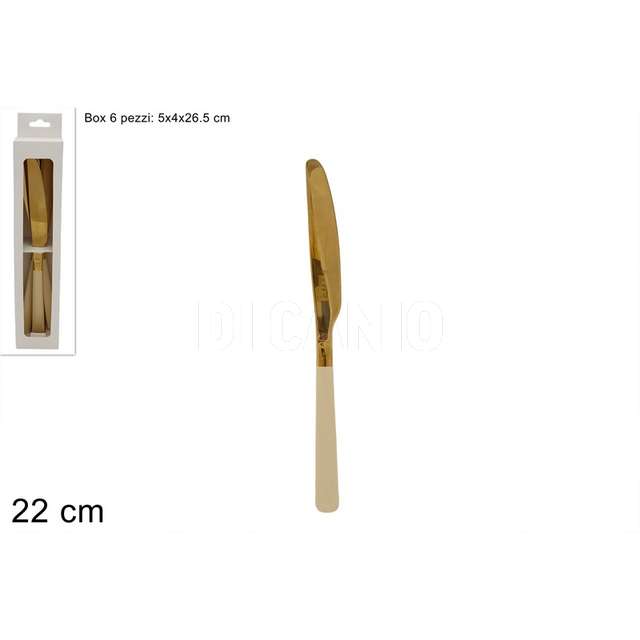 Coltelli in acciaio set 6pz oro beige - Principale
