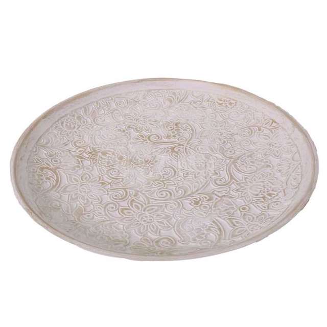 Sottopiatto legno bianco tondo cm dm.40h3, 8 - Principale
