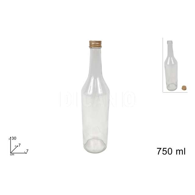 Bottiglia vetro 750 ml con tappo metallo - Principale