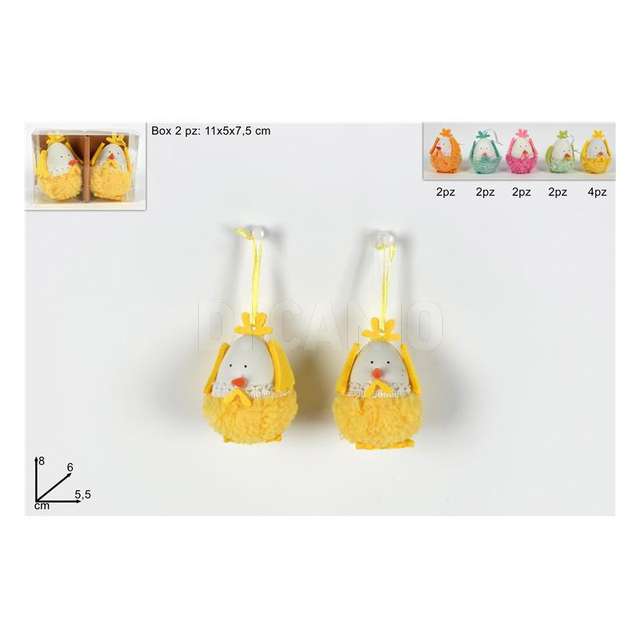 Uova pulcino con pelliccia set 2 pz 5 colori - Principale