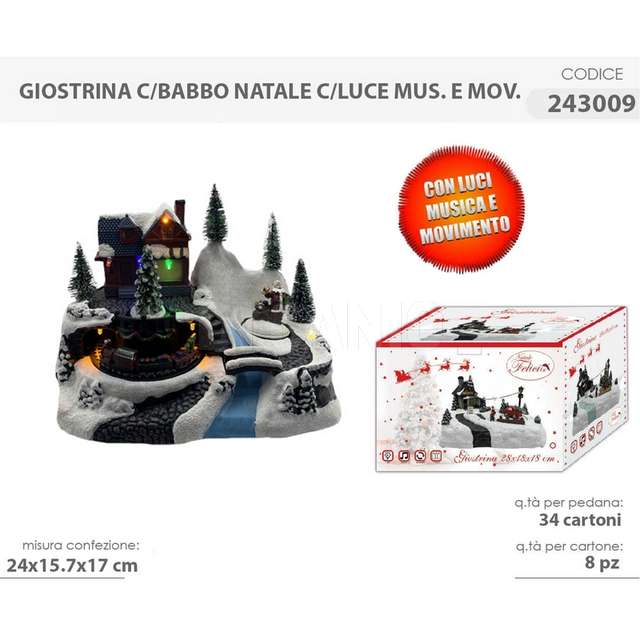 Giostrina babbo 24x15.7x17 con luci musica e movimento - Principale