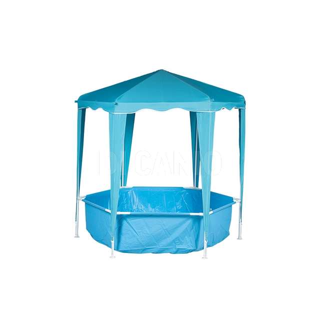 Piscina esagonale 90x90x90 con gazebo 160gsm blu - Principale