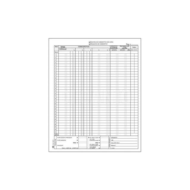Registro dei corrispettivi 2 copie 22x28bm - Principale