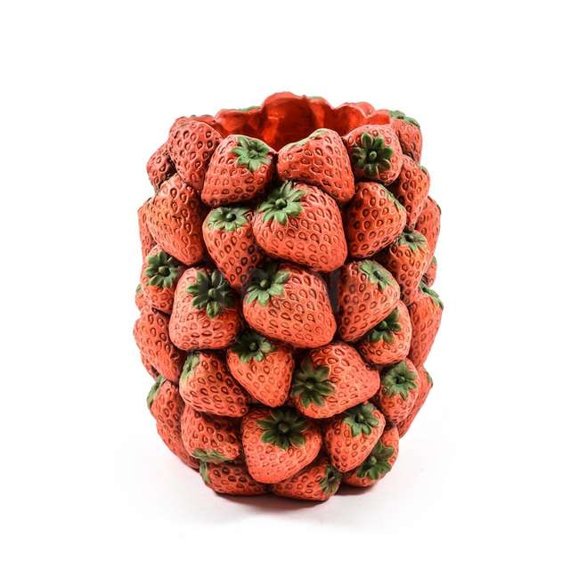 Vaso fragole in cemento cm.20x20x23 - Principale