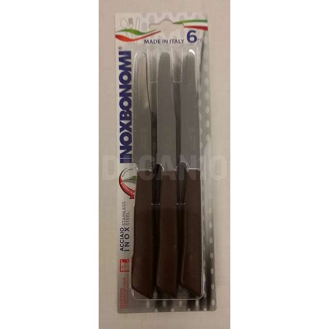Blister 6 pz coltello tavola marrone bonomi - Principale