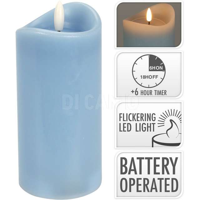 Candela blu led 7x15cm - Principale