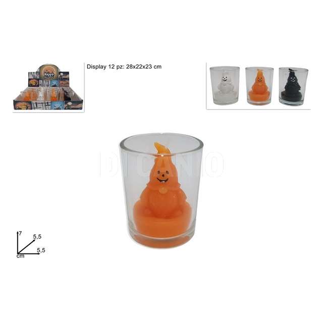 Candela haloween in vetro 3 colori - Principale