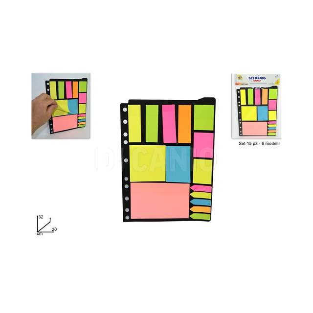 Memos colorati 6modelli set 15pz in cartella cy-ms112 due esse - Principale