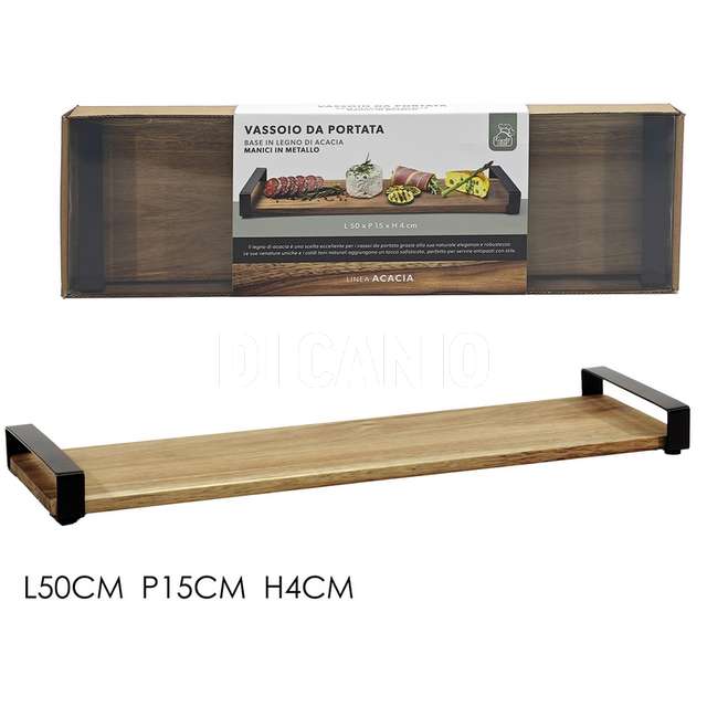 Vassoio linea acacia con manici - Principale