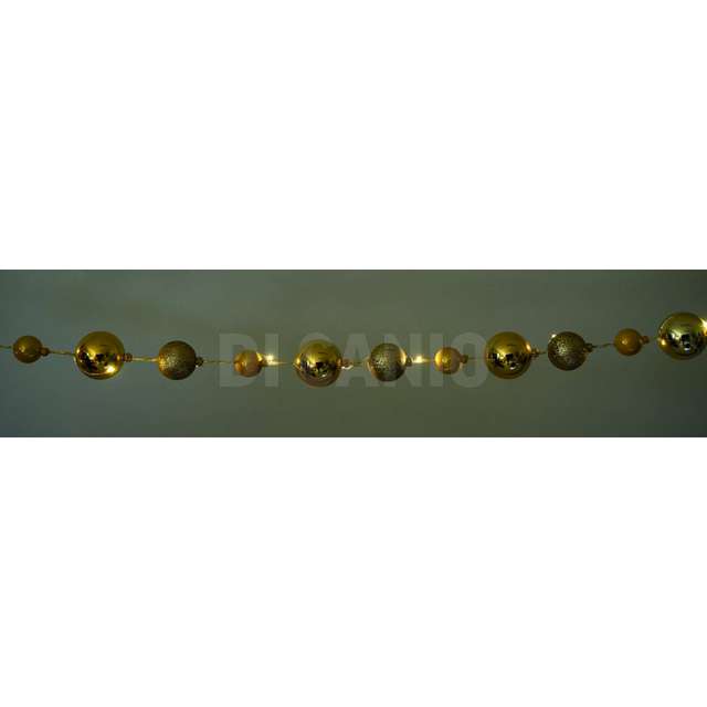 Collana pvc luminosa mt.2.10 decorazione sfere oro ass.misura e mod. - Principale
