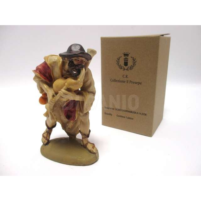 Uomo con cornamusa h.14,5cm. - Principale