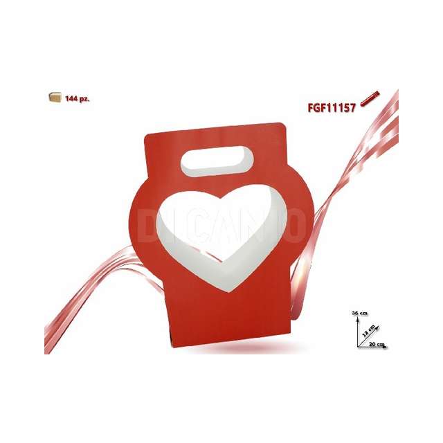 Buste carta cuore colore rossa cm.20x12x36 - Principale