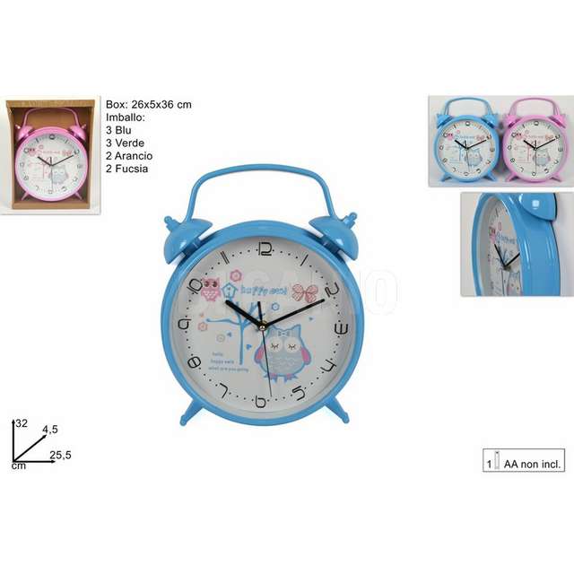Orologio parete forma sveglia 2col due esse - Principale